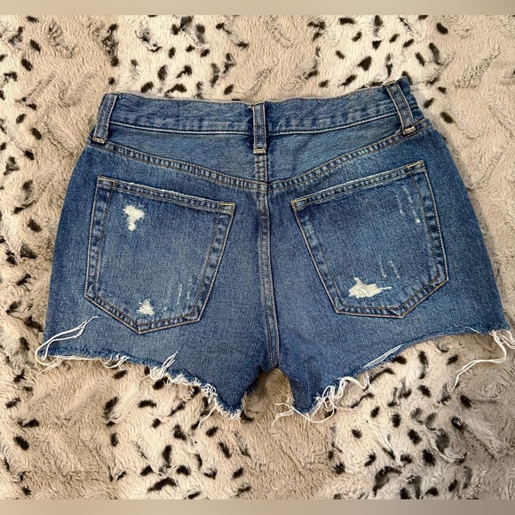 WE THE FREE Sofia Shorts Denim Cut-Off Mid Rise Distressed Button Fly Women's 25 - Picture 4 of 9